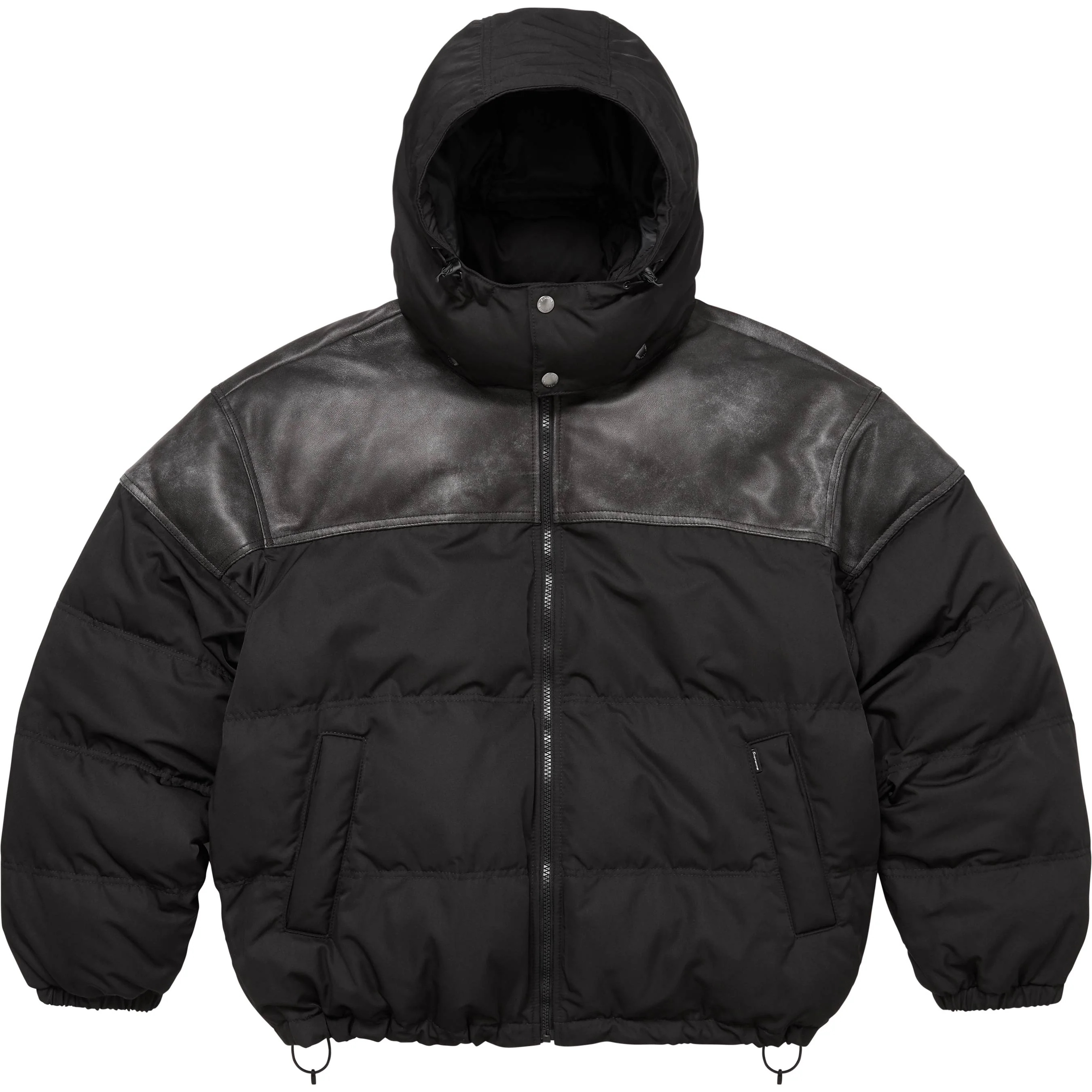 Leather Yoke Puffer Jacket view 15